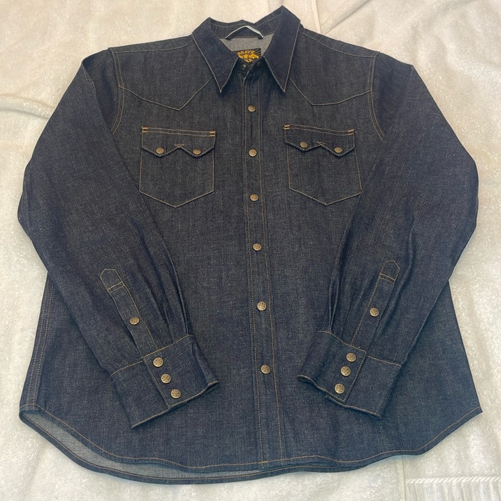 Brave Star Sawtooth Selvage Denim Shirt 8oz Indigo Japan Selvage